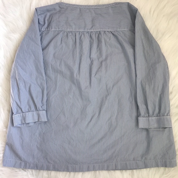 J. Crew Top Blue White Striped - Small 3/4 sleeve - Picture 7 of 7